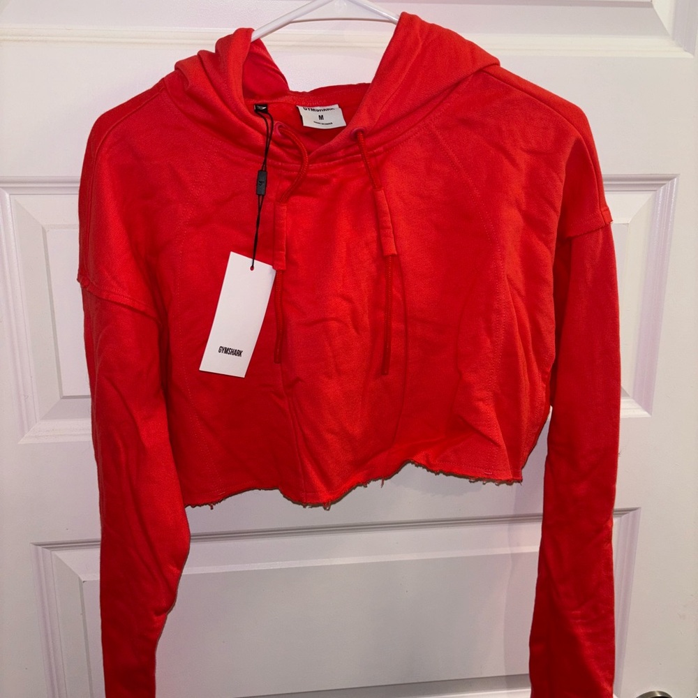 Gymshark NWT Vibrant Red Cropped Hoodie